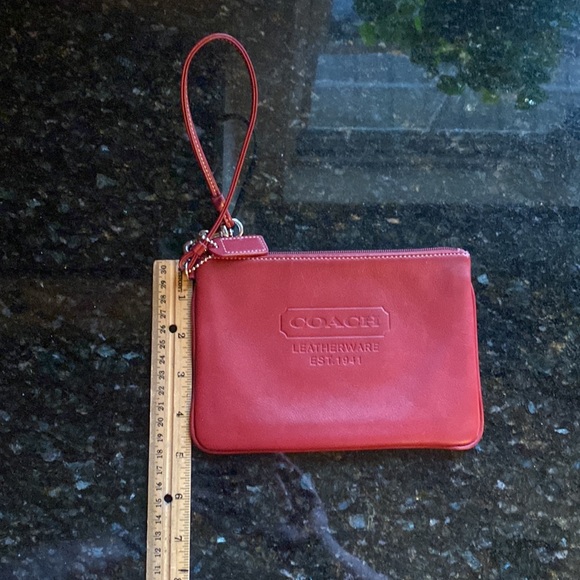 Coach Red Leather Wristlet - Picture 6 of 10